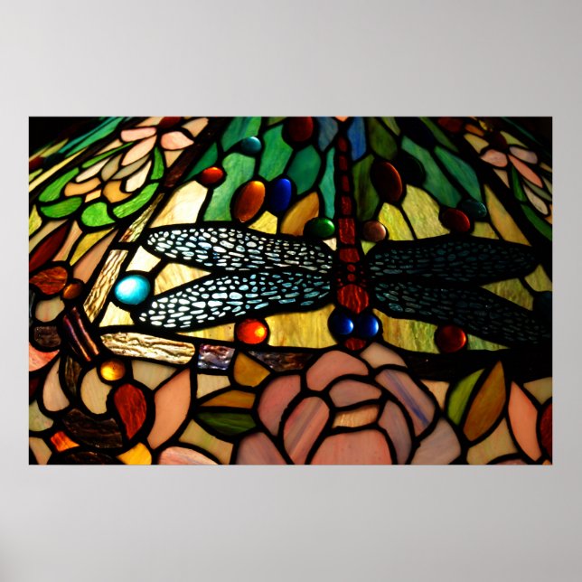Tiffany Close Up Stained Glass Lamp Shade Poster (Front)
