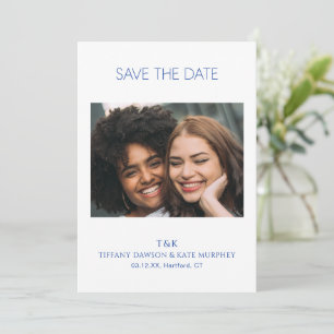Tiffany Cobalt Blue Bold Modern Wedding Save The Date