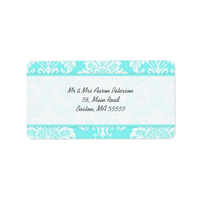 Tiffany Damask Customisable Address Labels (Front)
