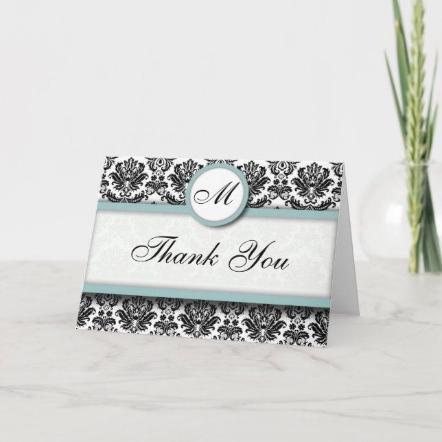 Tiffany Damask Thank You Cards (Front)