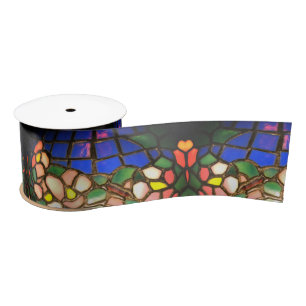Tiffany Dogwood Stained Glass Satin Ribbon