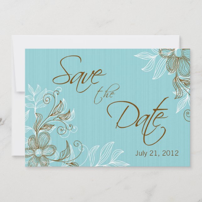 Tiffany Floral Wedding Save The Date Invitation (Front)