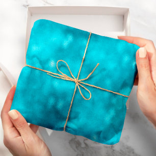 Tiffany Glitter Aqua Ocean Turquoise Glam Glass Wrapping Paper