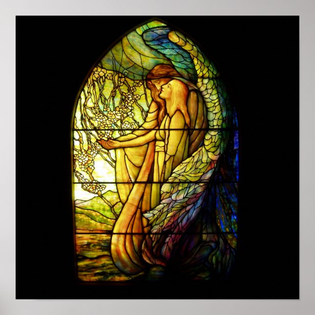 Tiffany  Guiding Angel Stain Glass Poster (Front)