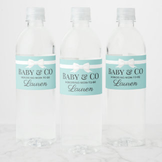 Tiffany Inspired Baby & Co Beverage Bottle Label 