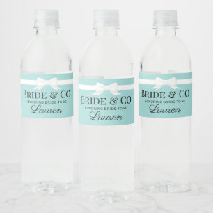 Tiffany Inspired Bride & Co Beverage Bottle Label 
