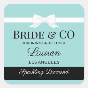 Tiffany Inspired Bride Sticker Favor Labels 