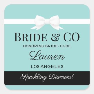 Tiffany Inspired Bride Sticker Favor Labels 