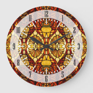 Tiffany Lamp Symmetry Large Clock