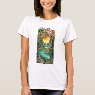 Tiffany Landscape Stained Glass Design ART! T-Shirt