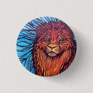Tiffany Lion Painting 3 Cm Round Badge