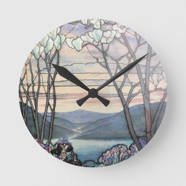 TIFFANY MAGNOLIAS ROUND CLOCK (Front)