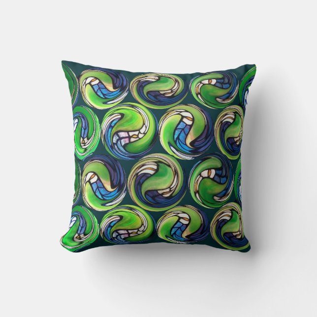 Tiffany Marbles Throw Pillow (Front)