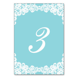 Tiffany/Mint blue elegant lace wedding table card