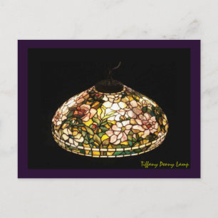 Tiffany Peony Lamp American Art Postcard
