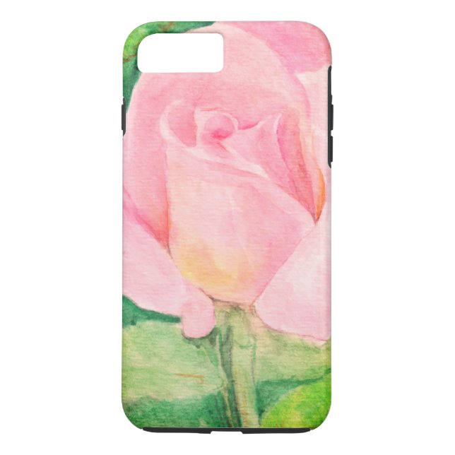 Tiffany Rose watercolor on iPhone Case (Back)