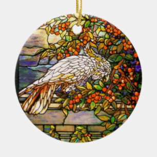 Tiffany Stained Glass Cockatoo Ornament