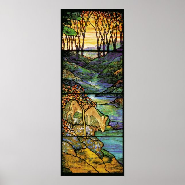Tiffany Stained Glass Deer Print (Front)