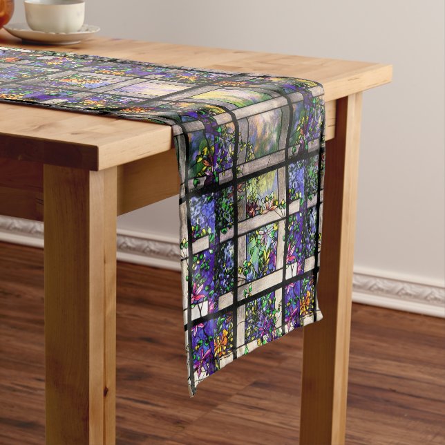 Tiffany Stained Glass Flowers Table Runner (In Situ)