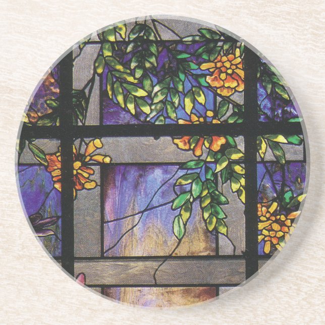 Tiffany Stained Glass Garden Lattice Coaster (Front)