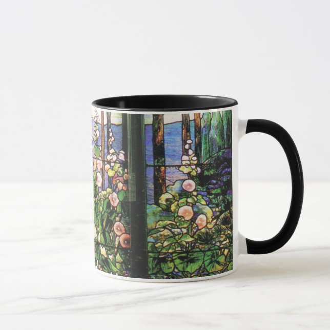 Tiffany Stained Glass Hollyhocks Mug (Right)