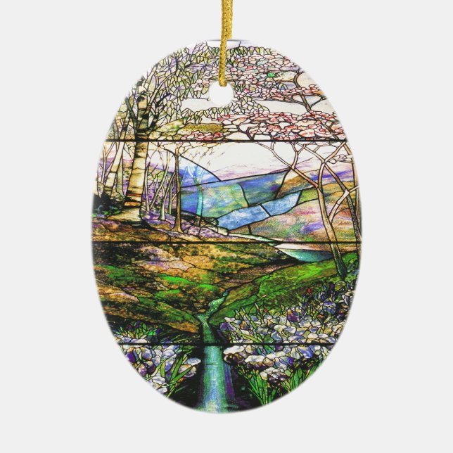 Tiffany Stained Glass Nature Ornament (Front)