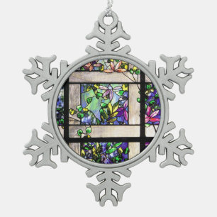 Tiffany Stained Glass Snowflake Ornament