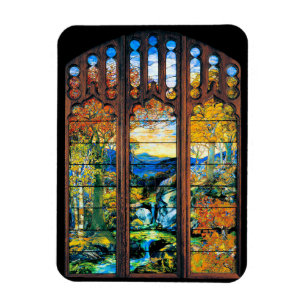 Tiffany Stained Glass Window Landscape Magnet
