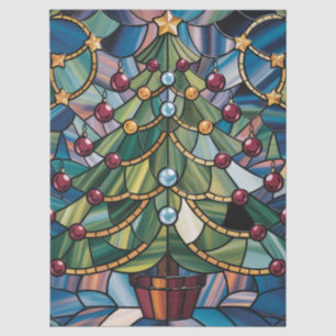 Tiffany-Style Stained Glass Christmas Tree Tissue Paper
