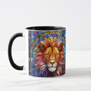 Tiffany-Style Stained Glass Majestic Lion Mug