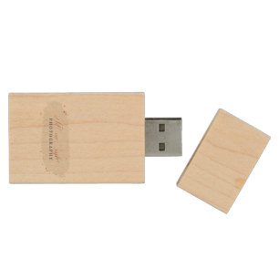 Tiffany Styles Navy Blue & Rose Gold Company Logo Wood USB Flash Drive