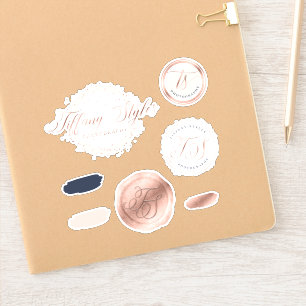 Tiffany Styles Navy Blue & Rose Gold Custom Logos