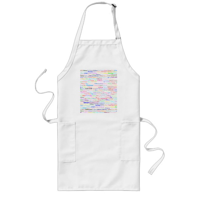 Tiffany Text Design II Long Apron (Front)