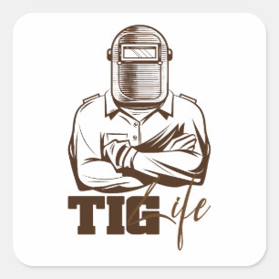 TIG Life Welder Pride Gift Square Sticker
