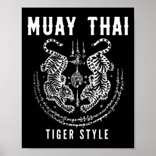 Tigar Style Muay Thai Vintage Kickboxing Training  Poster