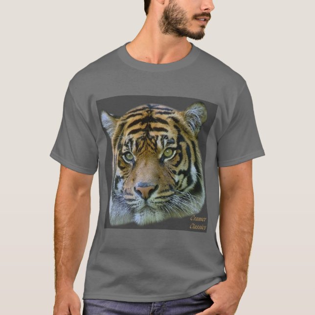 tiger1_dk.grey/bgrnd T-Shirt (Front)