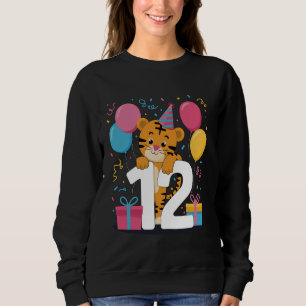 Tiger 12th birthday for boy girl 12 years old twel sweatshirt