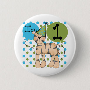 Tiger 1st Birthday T-shirts and Gifts 6 Cm Round Badge