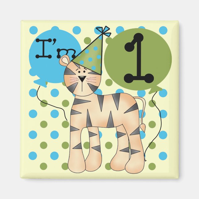 Tiger 1st Birthday T-shirts and Gifts Magnet (Front)