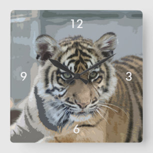 Tiger_2014_0901 Square Wall Clock