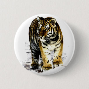 Tiger 6 Cm Round Badge