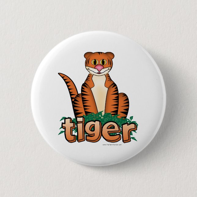 TIGER! 6 CM ROUND BADGE (Front)