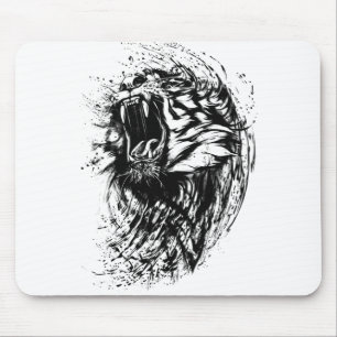 Tiger Abstract Animal Wild Cat Predator Mouse Mat