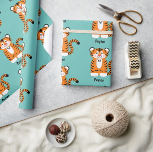 Tiger Add a Name Wrapping Paper