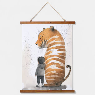 Tiger and Boy Hanging Tapestry