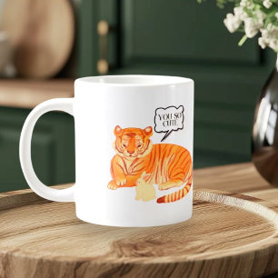  Tiger and Bunny Friendship – Cute Animal Illustra Large Coffee Mug