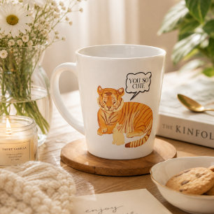  Tiger and Bunny Friendship – Cute Animal Illustra Latte Mug