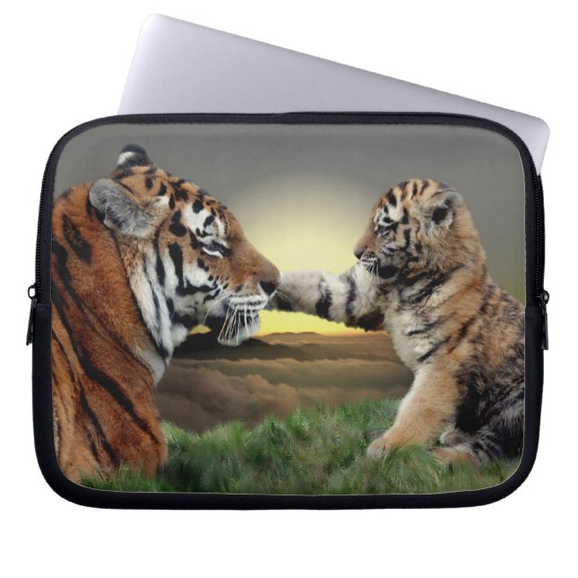 Tiger and Cub Laptop Sleeve (Front)