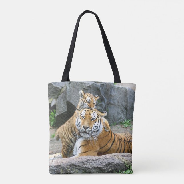 Tiger And Cub Love Tote Bag (Back)