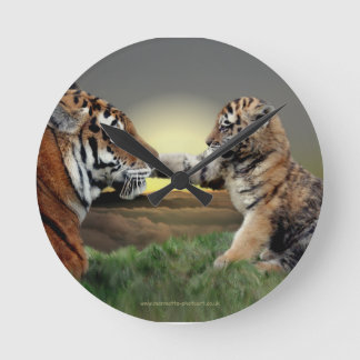 Tiger and Cub Wall Clock